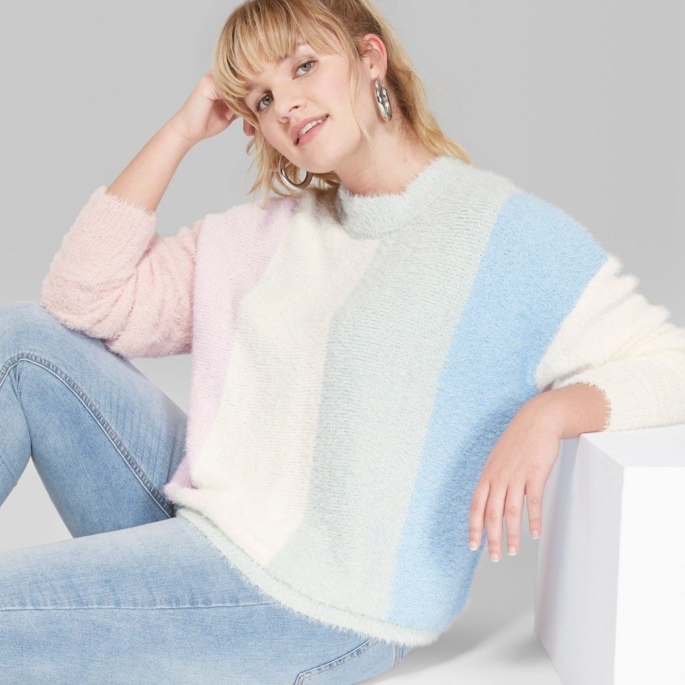 Wild Fable Fuzzy Colorblock Sweater